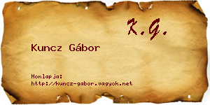 Kuncz Gábor névjegykártya