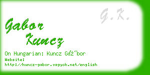 gabor kuncz business card